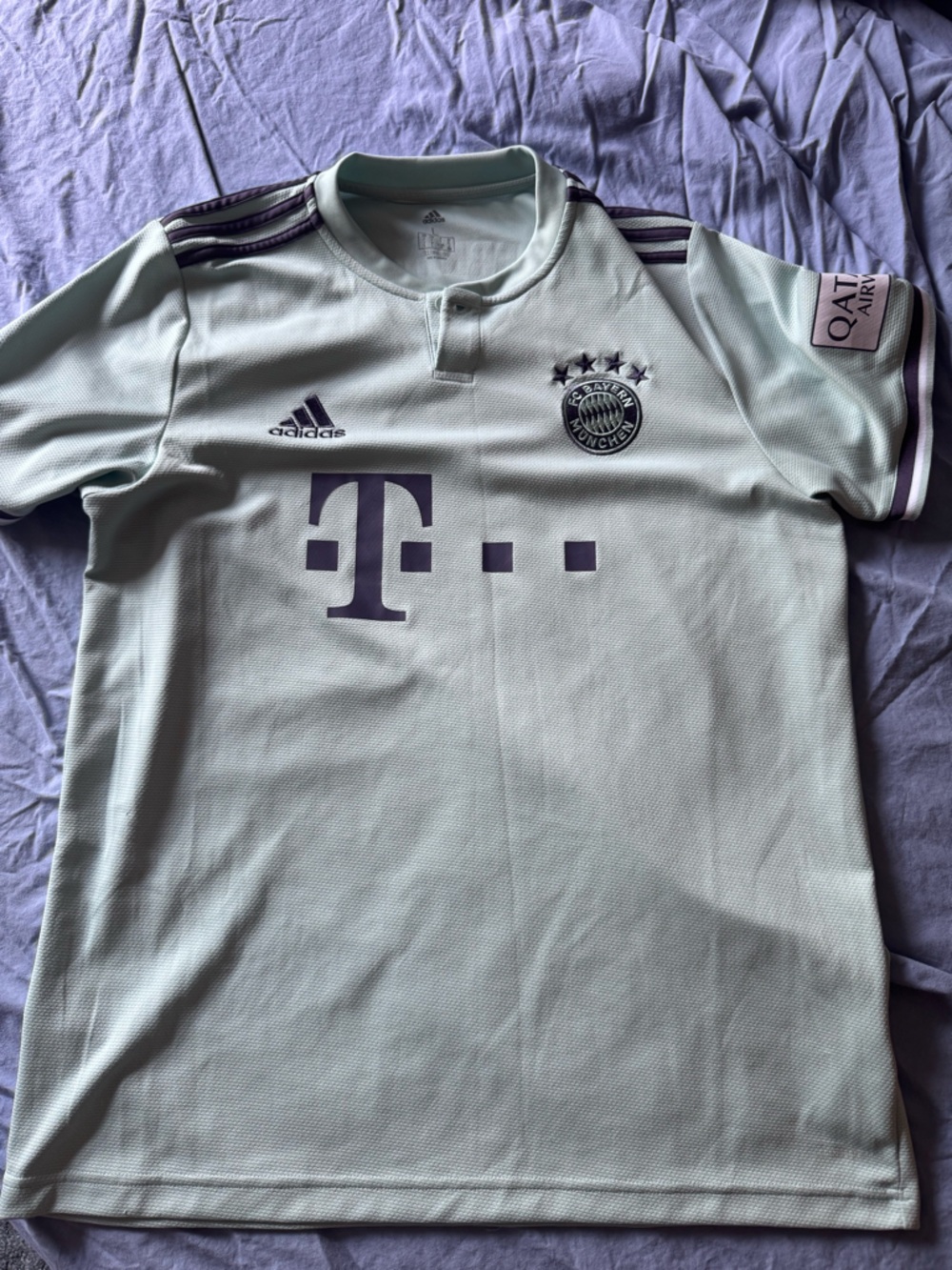 Adidas Men’s FC Bayern Away Jersey - Light Mint with Purple